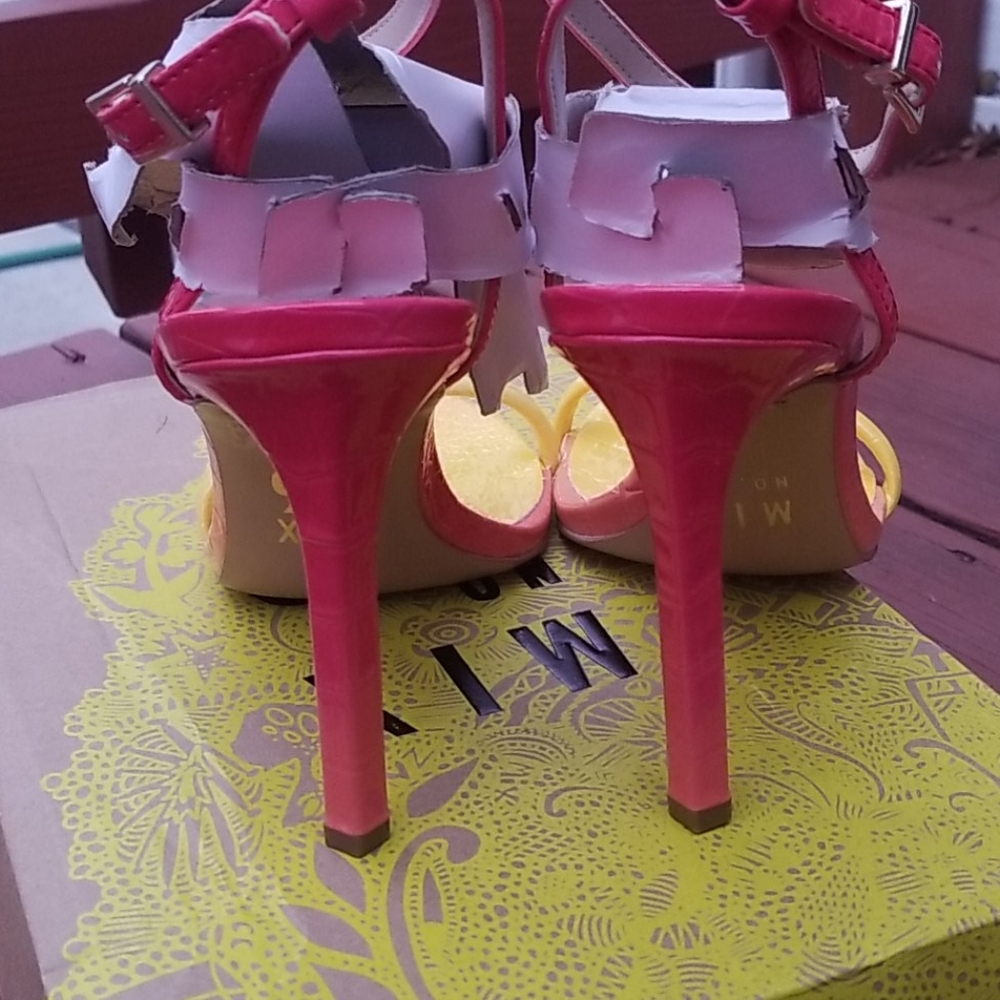new women's coral & yellow ombre heels...size 7.5 - Picture 6 of 6